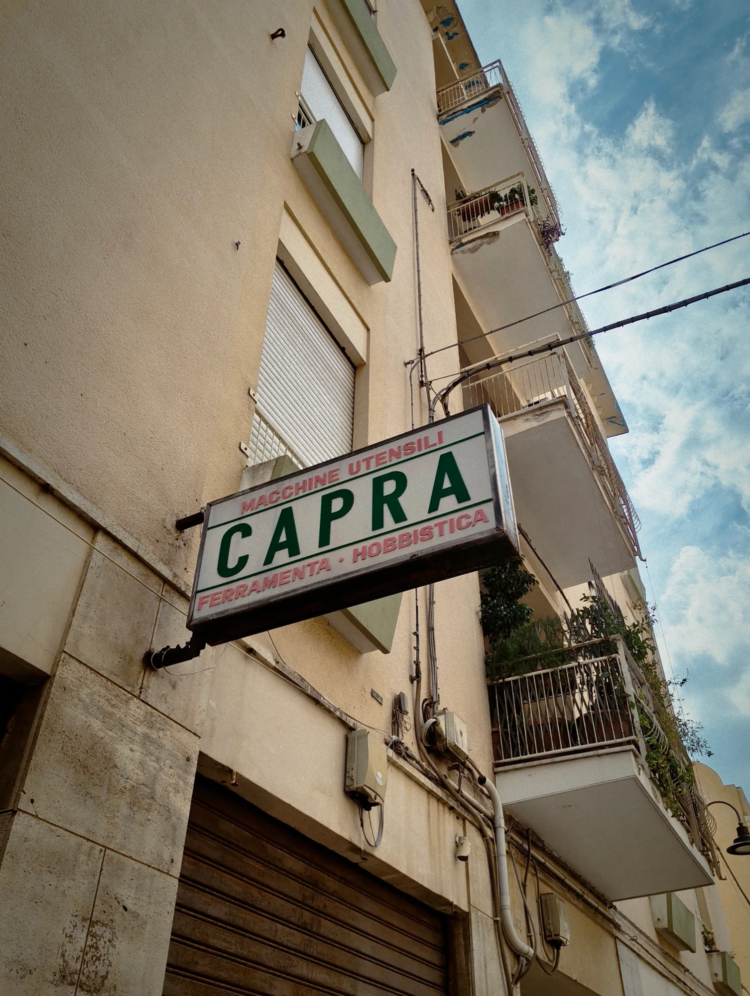 Capra hardware store sign